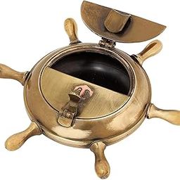 Time instruments solid Pure brass hand made ashtray for smoking nautical antique decorative designed ashtray-image-53