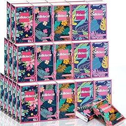 Jollidecor 50 Packs Soft Portable Tissues 4 Ply Pocket Facial Tissues Bulk 500 Sheets Travel Size Tissues Individual Strong and Absorbent Flower Style Tissue for Home Bag Pocket Car Wedding Gifts-image-15