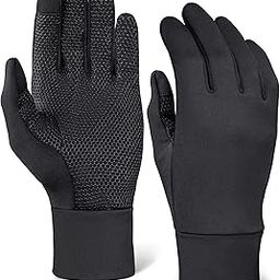 Running Sports Gloves - Touchscreen Compatible - Thermal Glove Liners Designed for Running, Cycling, Texting, Driving - 90% Nylon 10% Spandex Reinforced Blend with Super Grippy Palm - Fits Men & Women-image-10