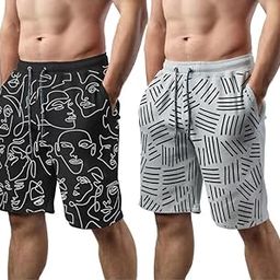 Hotfits Men's Cotton Knee Length Casual Shorts for Workout & Running with 2 Side Pockets - Pack of 2-picture-12