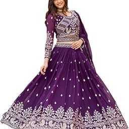 Foux Georgette Embroidery Work || Full-Stitched Lehenga Choli For Women with Dupatta-image-90