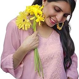 Women's Rayon Thread Embroidery Straight Short Kurti-image-90