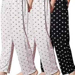 anixa Womens Printed Pyjama/Lounge Pant - Soft Cotton Night Wear/Casual Wear Pack of 3-picture-8