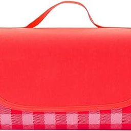 Picnic Blanket, 79''x79'' Extra Large Beach Mat Waterproof Sandproof for 6-8 People, Oversized Foldable Camping Blankets, Machine Washable, Thick Soft for Camping, Hiking, Travel, Music Festival(Red)-image-98