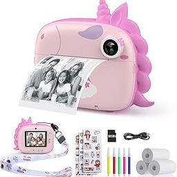 Kids Instant Print Camera for Girls Boys 3-12 Years Old - Selfie Digital Camera With Print Paper, 32G Card, 2.5K Video, Color Pens for DIY - Fun Gift (Pink)-28