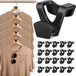 LIVINGBASICS 20 Pieces Space Saving Hanger Hooks/Hanger Extender/Space-Saving Cascading Wardrobe Connector Hooks/Hanger Connector Hooks (Black)-27