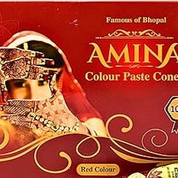 Amina Instant Mehendi Cone | Tattoo Mehndi | Color Paste | Outline Mehandi | Dulhan Mehendi Cone | Natural Henna Cone | Tattoo Mehandi Cones (Red, Pack of 6)-26