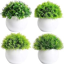 Greenery Artificial Mini Bonsai Plants Artificial Plants Potted Fake Bonsai Ball Plant Faux Green Grass with Pots-10