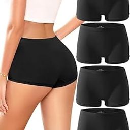 Boy Shorts Underwear for Women Seamless Boxer Shorts Underwear Soft Stretch Boyshort Panties 4 Pack-image-48