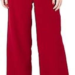 Women's Red Solid Regular Trouser-17