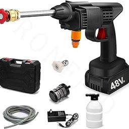 RONFILD Wireless High Pressure Washer for Car Washing 48V Rechargeable Electric Pressure Washer Gun Machine Tool for Cleaning, Gardening with Adjustable 3 in 1 Nozzle and 5M Hose Pipe (Car Washer Gun)-image-94