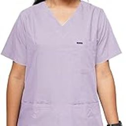 Womens Scrub Top(Only) with 3 pockets |V-Neck|Ideal for Doctors, Nurses, Dentists and Healthcare Professionals (Lavender)-image-15
