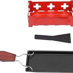 Candlelight Cheese Raclette, Portable Non-Stick Cheese Raclette with Spatula Rotaster Baking Tray Stove Set Home Kitchen Grilling Tool-image-28