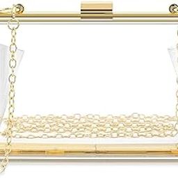Girls Transparent Evening Hand Clutch Women Party Wedding Purse Bag With Chain Strap-image-10