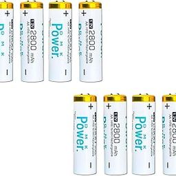 DMK POWER Rechargeable AA Batteries,2800mAh High Capacity Batteries 1.2V NiMH Low Self Discharge (8Pcs)-picture-29
