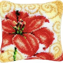 CALANDIS? Latch Hook Kits Pillow Case Cushion Cover Making Kit 17x17 Red Flower" | Latch Hooking Kits | Latch Hooking | Rug Making | Needlecrafts & Yarn-picture-10
