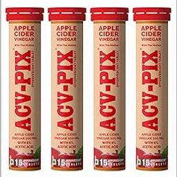 ACV-PIX Apple Cider Vinegar with Rich in Vitamin B12 & B6 Apple Cider Vinegar effervesvent Tablet with Mother Refreshing and Flavorful Effervescent Tablet Pack of 4-2