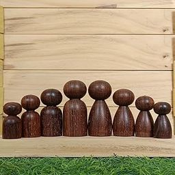 Shugie Craft Wooden Peg Dolls for Craft Set of 8 Unpainted Unfinished Male & Female Figures for Kids DIY Painting & Montessori Play | Sheesham Wood | Safe, Eco-Friendly Craft Toy for Kids Ages 3+-image-19