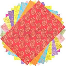 Lakeer A4 Printed Decorative Paper Pack of 10 Sheets 180-210 GSM Thick Pre Printed Paper for Origami, Scrapbooking, Project Work (Keri), Assorted-image-53