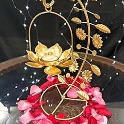 AGAAS ENTERPRISES Decorative Metal Hanging Lotus Style Tree Tealight Candle Holders with Stand | Decoration Items, Home Decor, Diwali Diyas Indoor Outdoor Office Gifting.-image-27