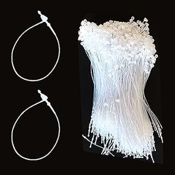 DEEPTAGS Synthetics 7" Plastic String Loop Fastener Hang Tag Snap Lock Pin - Security Loop for Retail Store Clothing Price Tags, White - 2000 Pieces-picture-28