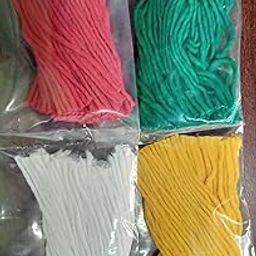 Color Cotton Wicks for Pooja - Red, Yellow, Green, White. Each Color Contains 108 Pieces-16