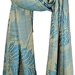 STOLE STUDIO Embellished Fashionable LEAF Beige/Rama Stole & Scarf-53