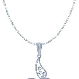 18k (750) White Gold and Diamond Pendant for Women-image-78