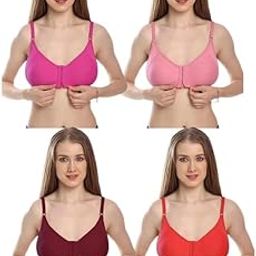Women?s Cotton Front Open Bra Daily Use | Non-Wired | Full Coverage | Seamless & Breathable (Pack of 2) Multicolor-image-81