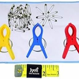 S S Mart Saree Pre-Pleating Mini Kit 5-inch Clips 3nos, Ironing Protection Mat1no, Measuring Tape 1no, and 4cm Safety Pin 50 nos. | Big Clips | Ironing mat | Big Size Pins | Measuring Tape-image-93