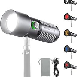 NEEWER BASICS RGB Photography Flashlight with 4 Colors/20 Gobo Filters/7500mAh, 10W Portable LED Video Spotlight Aluminum Alloy Patterned Ambient Sunset Light for Video Recording Studio Lighting, FL10-image-63