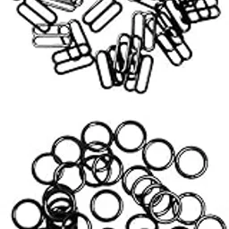 ZOOMELLA 200pcs Metal Bra Lingerie Strap Sewing Clip O Rings Fig 8 Slider Black 10mm-image-37