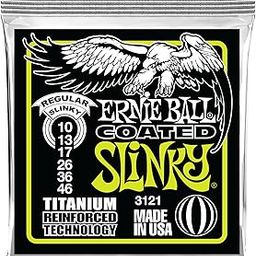 Ernie Ball P03121 Coated Titanium Slinky Electric Guitar Strings (Bronze)-image-9