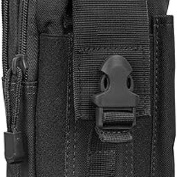 Portable Waterproof Mobile, Wallet Secure and Small Accessories Carry Waist Belt Pouch for Men & Women (7 X 4.8 X 2 Inch) (Black)-image-40