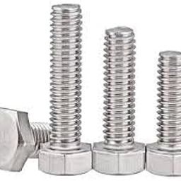 M6 x 80mm (8 cm) Stainless steel 202 grade Hexagonal Head Bolts, External Hex Drive - 2 Nos-18