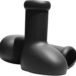 Rain Boots Lightweight Big and Round Toe Shoes for Party Outdoor Holidays Black Adult 42-46-20