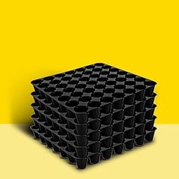 Seedling Tray - Pack of 5 (Black, 49 Holes) | 7x7 Cells Germination Trays for Seedling | Nursery Trays for Plants | Reusable Hydroponic Trays for Garden | Tray for Seeding-image-91
