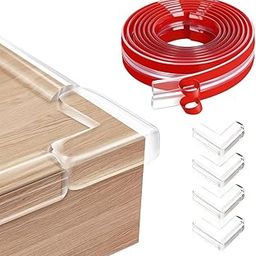 SNOWIE SOFT® Child Safety Edge Protector Strip 16.4Ft Customized Self- Adhesive PVC Edge Protector Tape with 4 Transparent Triangle Corner Guards Cuttable Adhesive Edge Protector Strip-picture-29