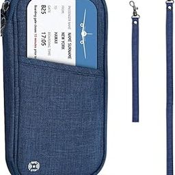 Travel Passport Wallet, Flight ID Holder with Zipper Closure for Men and Women Travel Essentials Accessories Organizer Purse Wallet (Blue)-45