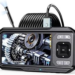 ETZIN Borescope Camera,1080P HD Dual Lens Endoscope with 8 Adjustable Lights 360° Rotatable Pipe Camera, 4.3" IPS Screen IP67 Waterproof, Semi-Rigid Cable with 32FT, 2000mAh EPL-1340IM-24