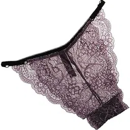 snappsy Stretchy G String Thong Bikini Panty Low Rise Lingerie XL Dark Purple-picture-34