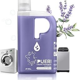PUER Natural Laundry Liquid Detergent 1L for Front Load & Top Load Washing Machine | Tough Stain Remover with Color-Safe Eco Friendly Bleach Free Formula with French Lavender Freshness-24