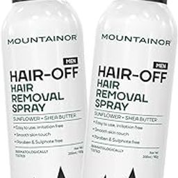 MOUNTAINOR Hair Removal Cream Spray For Men Painless Hair Removal For Chest, Back, Arms, Legs & Under Arms Natural & Safe Certified (Dermatologically Tested) Pack of 2-1