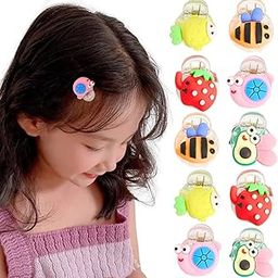 ANNA CREATIONS Baby Girls Mini Hair Claw Clips Fruits Shape Cute Butterfly Non Slip Cute Pattern Baby Hair Clip Girls Hair Accessories for Kids Girls Multicolor Set of 10 Pcs-image-66