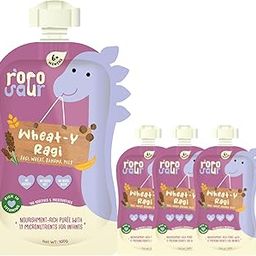 Rorosaur Baby Food - Ragi & Wheat Ready to Eat Cereal & Porridge for Little One | Rich in Vitamin, Minerals & Protein | No Added Sugar/Salt, Preservatives - Pack of 4 (100gms each)-image-10