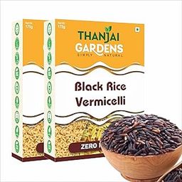 THANJAI GARDENS - SIMPLY NATURAL Black Rice vermcelli – Healthy, & High-Fiber Instant Noodles | No Maida, No Preservatives No Artificial Color | 175 G Each | Pack of 2-image-1