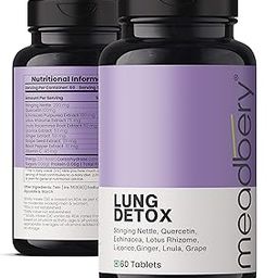 Meadbery Lung Detox 100% Ayurvedic Lungs Detox For Smokers With Vitamin C Mulethi Echinacea Natural Plant Extracts Removes Tar From Lungs And Liver Due To Smoke Air Pollution (Pack of 120 Tablets)-image-2