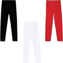 Max Girls Solid Elasticated Leggings - Pack of 3-image-2