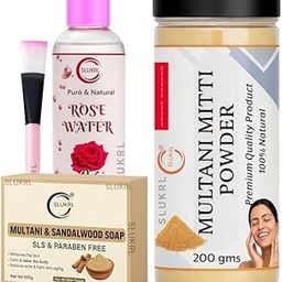 Natural Skin Therapy Kit ? Multani Mitti with Soap, Rose Water & Applicator Brush Skin Glow Herbal Soap | Anti-Ageing Benefits | Natural Face & Body Cleanser-image-68