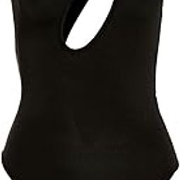 LOOM TREE Womens One Shoulder Bodysuit Jumpsuit Cut Out Top Sleeveless Plain M Black-image-18